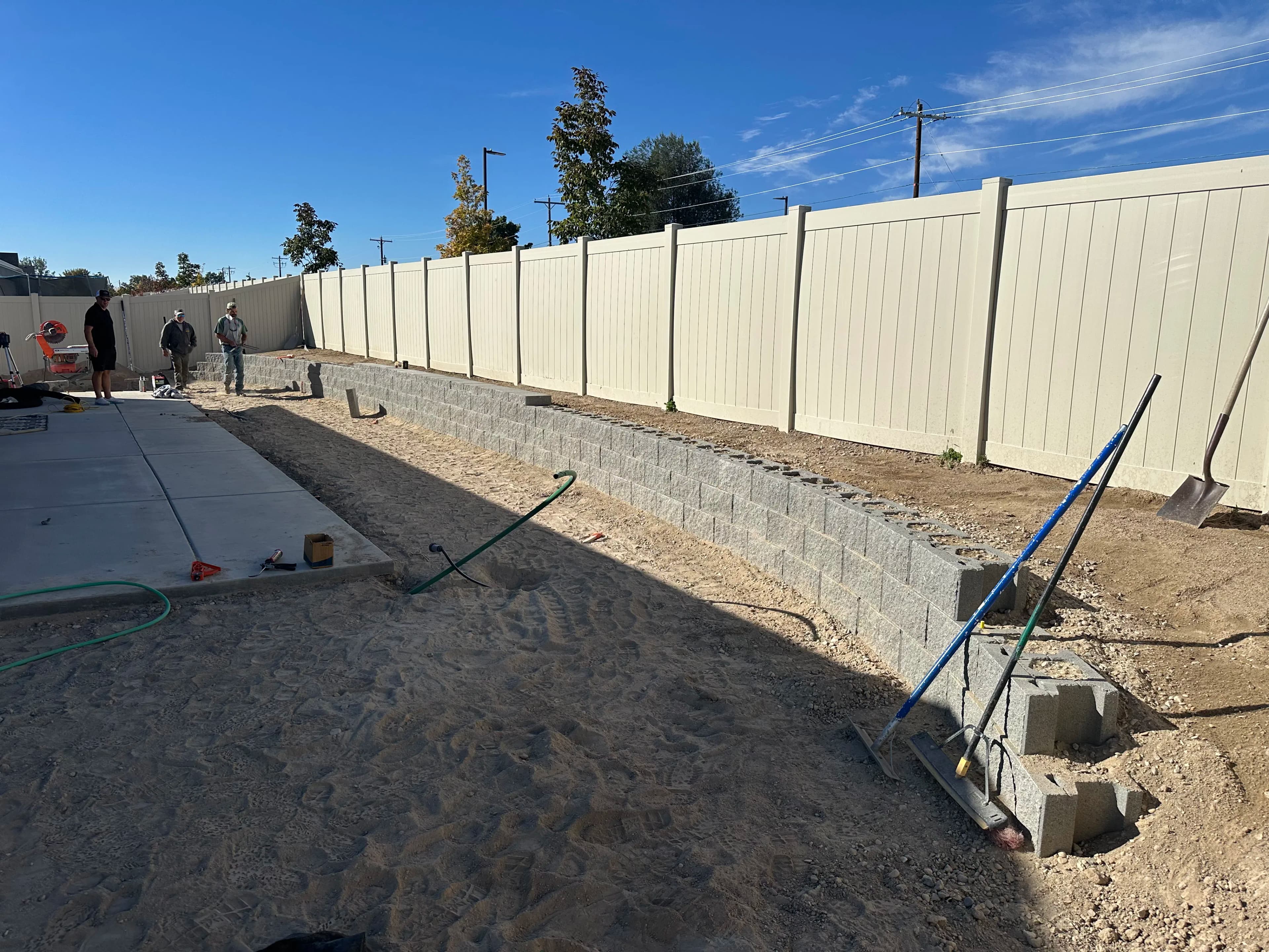 Project Block Retaining Wall Build Almost Done in Caldwell image