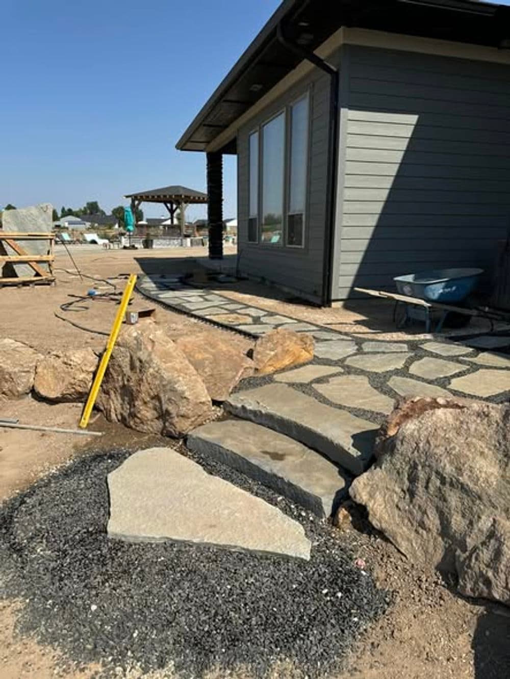 Contemporary Stone Pathway Installation in Nampa