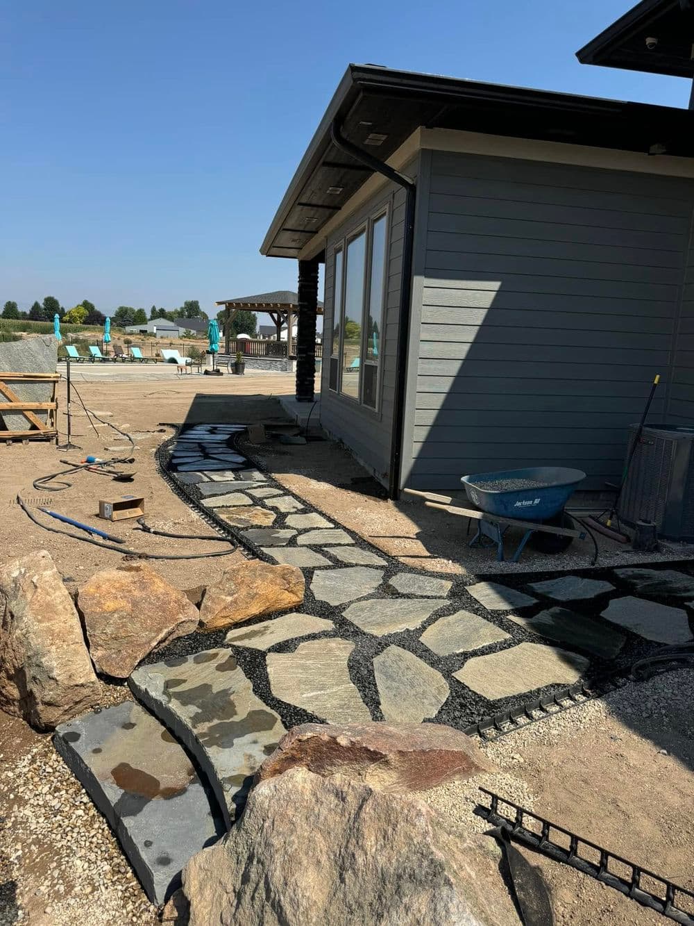 Gallery photos for Contemporary Stone Pathway Installation in Nampa: Image #3